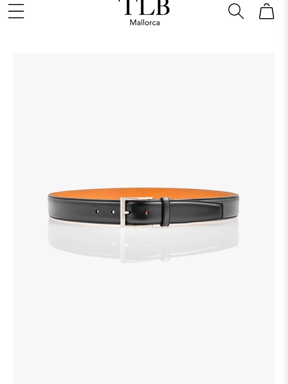 TLB Mallorca Men's Black Leather Belt